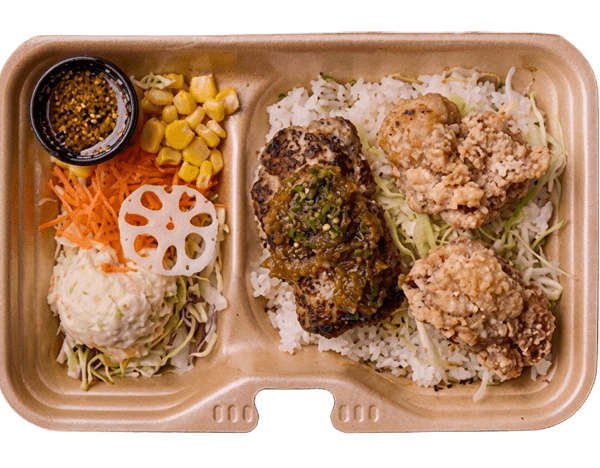 ハンバーグ唐揚げ弁当